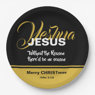 JESUS REASON SEASON Christian Scripture CHRISTMAS Paper Plate