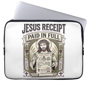 Jesus Receipt Paid In Full Jesus Receipt Paid In C Laptop Sleeve