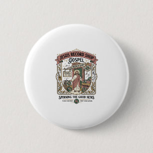 Jesus Record Shop Gospel Jesus Record Shop Christi 6 Cm Round Badge