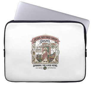 Jesus Record Shop Gospel Jesus Record Shop Christi Laptop Sleeve