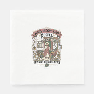 Jesus Record Shop Gospel Jesus Record Shop Christi Napkin