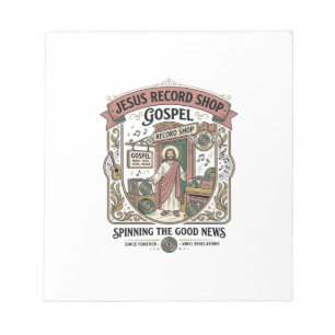 Jesus Record Shop Gospel Jesus Record Shop Christi Notepad