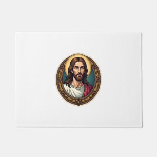 Jesus Redeemer Seal Vintage Engraving Tee Doormat