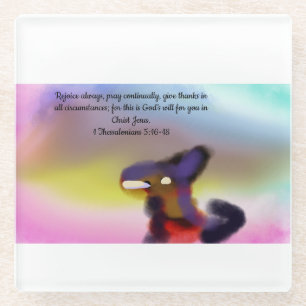 jesus rejoice glass coaster