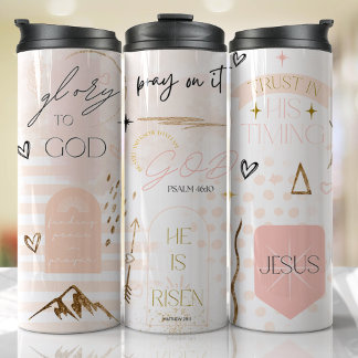 Jesus Religious Faith God Bible Prayer Thermal Tumbler