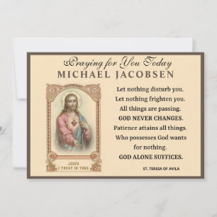 Jesus Religious St. Teresa of Avila Prayer Card