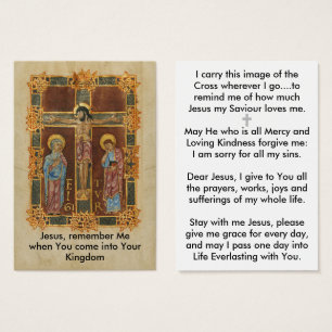 Jesus remember me prayer card