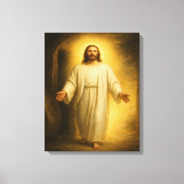 Jesus Resurrected From the Tomb™ LDS Art Canvas (Front)
