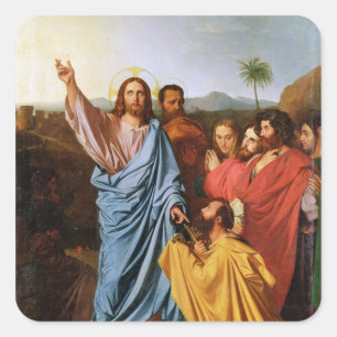 Jesus Returning the Keys to St. Peter, 1820 Square Sticker