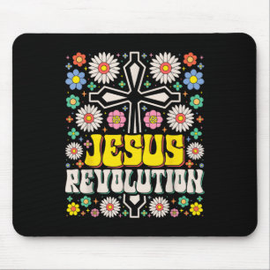 Jesus Revolution Faith Retro Groovy Christian  Mouse Mat
