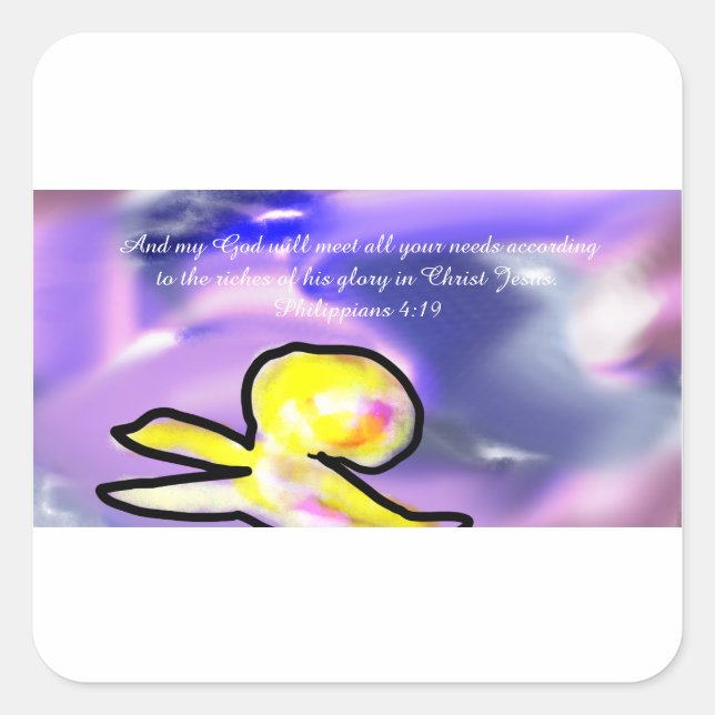 jesus rich  square sticker (Front)