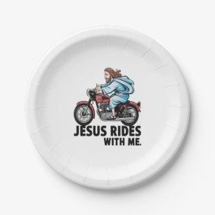 Jesus Rides with Me Paper Plate