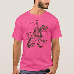 Jesus Riding A Dinosaur Ufo Alien Abduction Chris T-Shirt