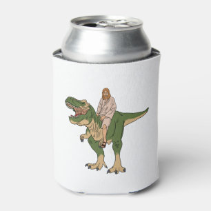Jesus Riding T-Rex Can Cooler