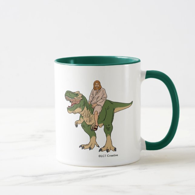 Jesus Riding T-Rex Mug (Right)
