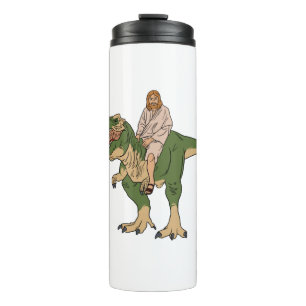 Jesus Riding T-Rex Thermal Tumbler