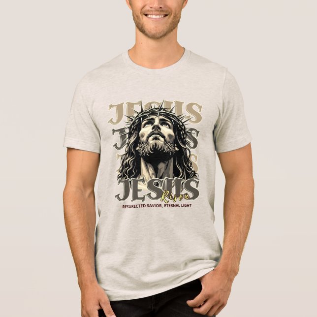 Jesus Risen - Jesus Christ Artistic  Tri-Blend Shirt (Front)