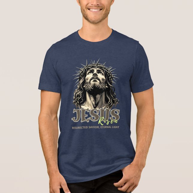 Jesus Risen - Jesus Christ Artistic  Tri-Blend Shirt (Front)