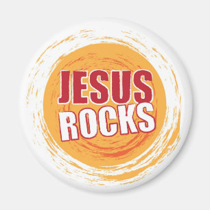 Jesus Rocks 2 Orange Magnet
