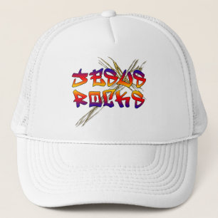 Jesus Rocks Christian Trucker Hat