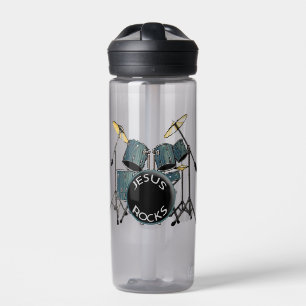 Jesus Rocks- drummer   Water Bottle