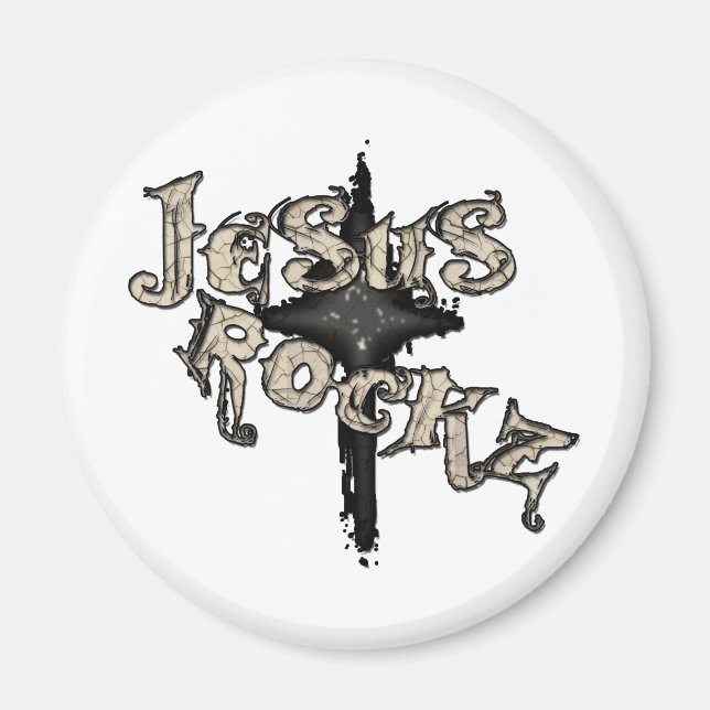 Jesus Rockz Christian Magnet (Front)