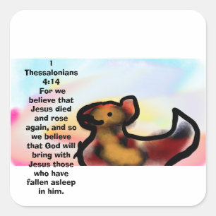 Jesus rose again square sticker