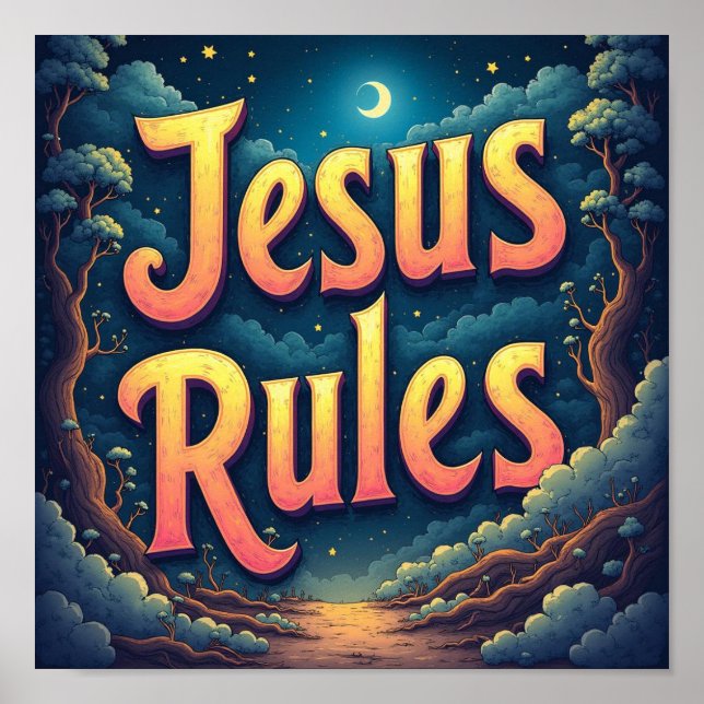 Jesus Rules Poster (Front)
