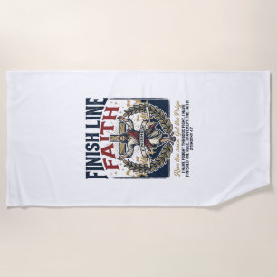 Jesus Running Marathon Vintage Shirt Christian Gra Beach Towel