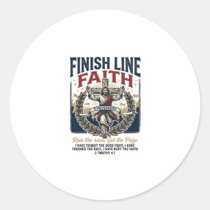 Jesus Running Marathon Vintage Shirt Christian Gra Classic Round Sticker