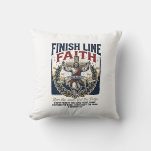 Jesus Running Marathon Vintage Shirt Christian Gra Cushion