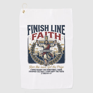 Jesus Running Marathon Vintage Shirt Christian Gra Golf Towel