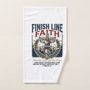 Jesus Running Marathon Vintage Shirt Christian Gra Hand Towel