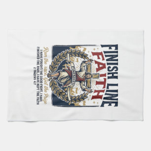 Jesus Running Marathon Vintage Shirt Christian Gra Tea Towel