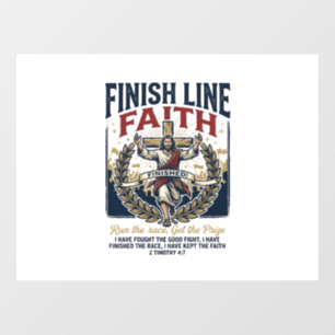Jesus Running Marathon Vintage Shirt Christian Gra Window Cling