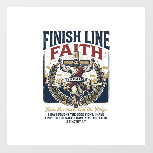 Jesus Running Marathon Vintage Shirt Christian Gra Window Cling