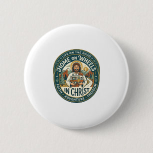 Jesus RV Camper Life Vintage Shirt Christian Graph 6 Cm Round Badge