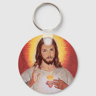 Jesus sacred heart key ring