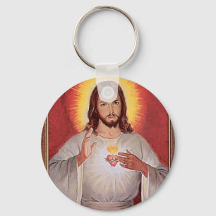 Jesus sacred heart key ring