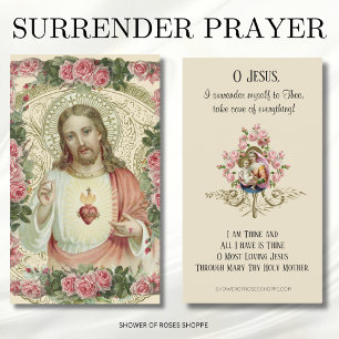 Jesus Sacred Heart Virgin Mary Prayer Place Card