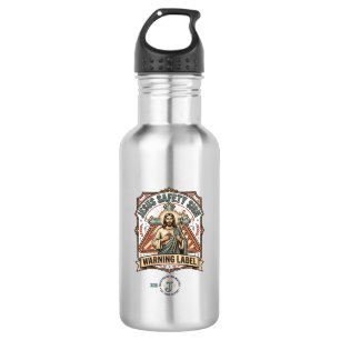 Jesus Safety Sign Warning Label Jesus Safety Sign 532 Ml Water Bottle