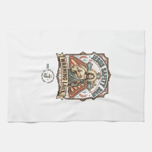 Jesus Safety Sign Warning Label Jesus Safety Sign  Tea Towel