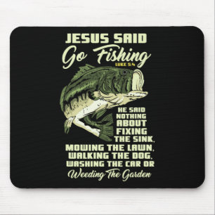 Jesus Said Go Fishing Fish Story Bible Angling B F Mouse Mat