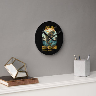 Jesus Said Go Fishing Luke 5 4 Round Clock