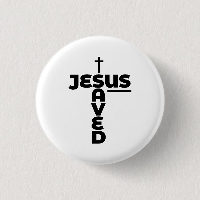 Jesus Saved - Christian 3 Cm Round Badge (Front)