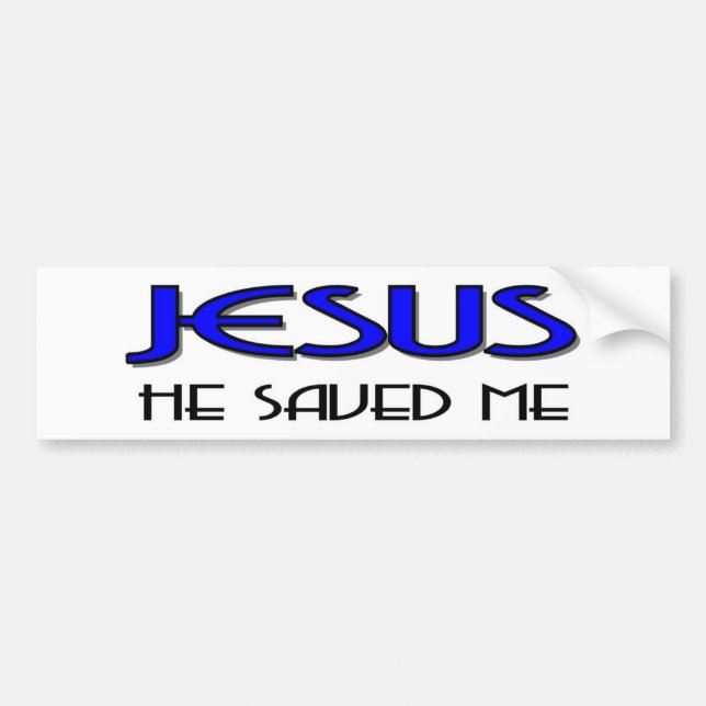 Jesus saved me bumper sticker (Front)