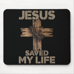 Jesus Saved My Life Christian Cross God Faith Bibl Mouse Mat