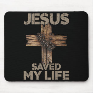 Jesus Saved My Life Christian Cross God Faith Bibl Mouse Mat