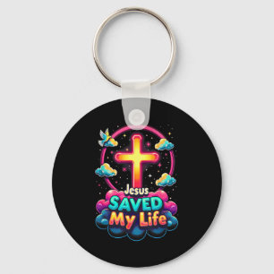 Jesus Saved My Life Cross Christians Bible Religio Key Ring