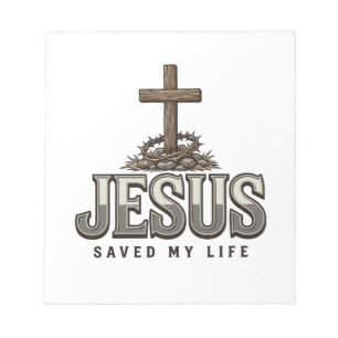 Jesus Saved My Life Vintage Engraving Christian De Notepad